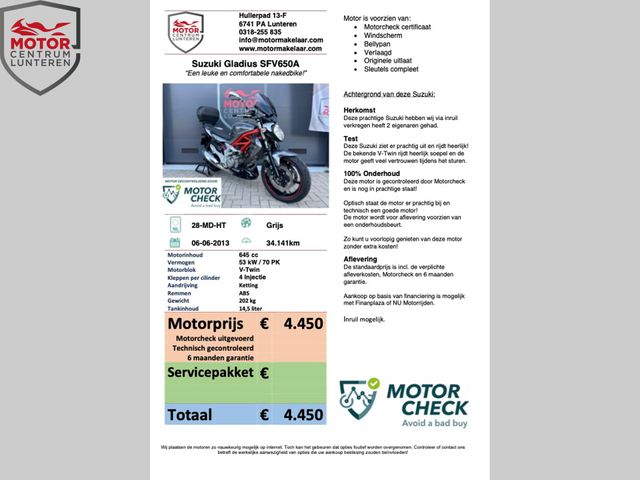 suzuki - sfv-650-gladius